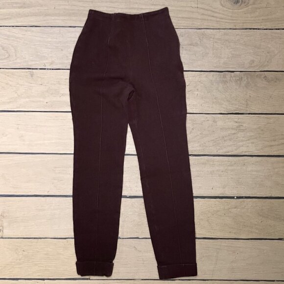 Escada Pants - ESCADA SPORT Brown High Waist Slim Stretch Cotton Dress Casual Pants EU 36 US 6